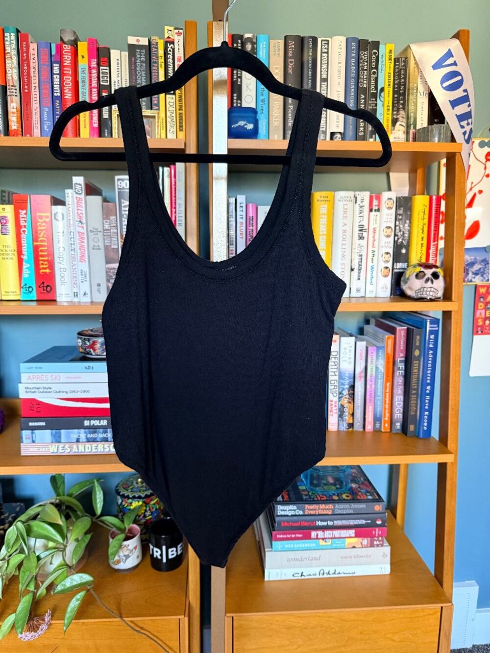 All Saints Black Cotton Stretch Bodysuit